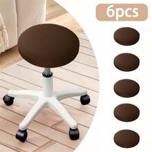1/4/6件装圆形吧台凳套，防水弹力可拆卸坐垫套 - 彩色 - 查看 16