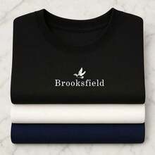 BROOKSFIELD 3-PACK CASUAL COTTON SUMMER T-SHIRTS IN BLACK, BLUE, AND WHITE - 黑色 - 查看 1