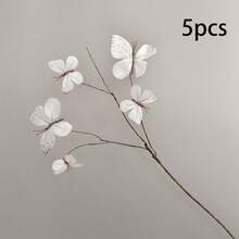 5 cành cây khô nhân tạo có hình bướm, dùng trang trí cửa sổ và sân vườn, hình bướm 3D sống động như thật. - Nhiều màu - Xem 33