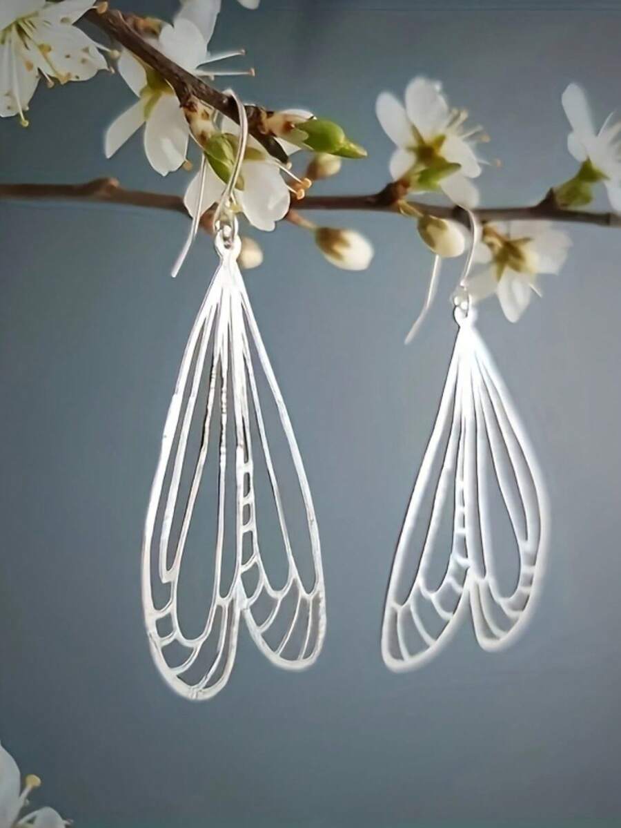 1 par de pendientes con colgante geométrico retro, adecuados para uso diario, fiesta y como regalo de joyería de viaje para mujeres - Plateado - Ver 1