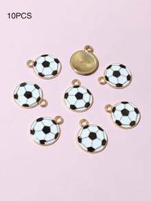 10个/20个/50个/100个随机混合足球形油滴吊坠 DIY饰品制作材料 - 足球 - 查看 28
