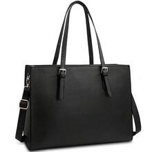 NEWHEY Handheld Tote Bag, Laptop Bag, Waterproof Lightweight Leather, 15.6-Inch Computer Handbag, Business Office Briefcase, Large-Capacity Handbag, Shoulder Bag, Professional Office Work Bag, Black - Multicolor - View 13