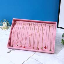 1pc Pink Velvet Stackable Jewelry Organizer Tray, Storage & Display Rack For Earrings, Rings, Necklaces And Bracelets - Pink - View 8