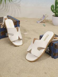 Dép lê unisex thời trang mới năm 2026, thiết kế tối giản thanh lịch, phù hợp cho mùa hè, đi biển và du lịch. - Màu be - Xem 4