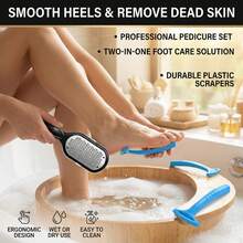 Dụng cụ chà chân đa năng, dụng cụ chăm sóc móng chân chuyên nghiệp, dễ dàng loại bỏ vết chai và da chết, giúp đôi chân mềm mại và mịn màng, có thể tái sử dụng cả khi ướt và khô, dụng cụ chăm sóc chân hàng ngày tiện lợi tại nhà, spa, salon và khi đi du lịch. - Màu xanh lam - Xem 4