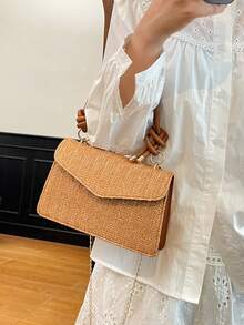 New Arrival High-Quality Vacation Style Chain Shoulder Bag, Korean Fashion Crossbody Handbag - Brown - View 3