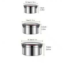 Korean Style 3-Piece Set: Stainless Steel Food Storage Containers, Refrigerator Airtight Boxes, Fruit Lunch Boxes - 優雅黑蓋 - 查看 7