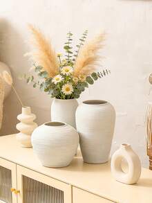 1 bình hoa trắng, bình trang trí nhà cửa cỡ lớn, bình trang trí để bàn hiện đại tối giản với họa tiết 3D, thích hợp cho phòng ngủ, phòng khách, bàn làm việc văn phòng, quà tặng gia đình, trang trí phòng dành cho nữ, bình hoa bằng nhựa. - Nhiều màu - Xem 4