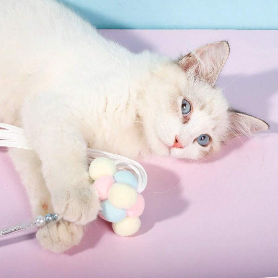 Plush Cat Teaser Wand Toy, Acrylic Cat Fairy Wand Toy, Pet Cat Toys - Multicolor - View 1