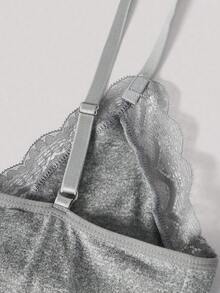 2 Pieces Of Lace Bow Decoration Romantic Side Camisole Vest Pajamas - S - View 12