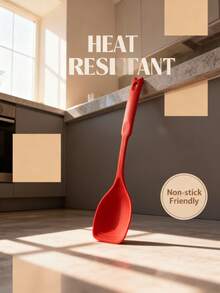 1pc Silicone Cooking Spoon, Non-Stick & Scratch Resistant, Heat Resistant Kitchen Utensil, Durable Dishwasheable Spoon For Stirring, Serving, Pancakes & Omelets, Ideal For Home Kitchen - Multicolor - View 10