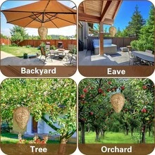 5pcs Of Simulated Wasp Nests - Natural Wasp Deterrent For Outdoor Hanging Fake Nests, A Device To Deter Wasps Suitable For Gardens, Patios, Porches, And Yards. An Excellent Solution For Bee Prevention - A - View 8