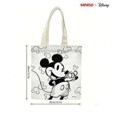 MINISO X Disney Mickey Mouse Canvas Tote Bag - Cute Reusable Shopping Bag For Daily Use - 1pc - View 5