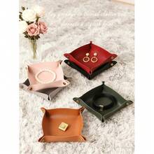 Nordic Style PU Leather Folding Desktop Storage Tray, Multi-Size, Suitable For Living Room, Can Hold Jewelry, Cosmetics, Keys, Nuts, Candies And Other Daily Necessities - Multicolor - View 9