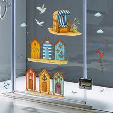 Hình dán cửa sổ và dán tường tự dính chủ đề Ngôi nhà mùa hè với chim mòng biển, diều hâu, mây, tạo bầu không khí tự do và dễ chịu, thích hợp cho phòng khách, phòng ngủ, trường học, văn phòng và phòng tắm. - A - Xem 6