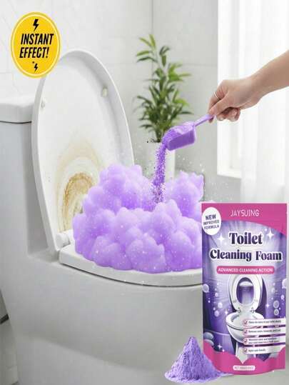 JAYSUING Powerful Toilet Cleaner Powder, Stain Remover, Household Cleaning Supplies, Magical Foam Deep Cleaning, Removes Limescale, Rust, Odor, Bathroom Cleaning Tool, Fresh Scent, Instant Effect, Easy To Use, Household Essential Daily Cleaning Essential, Toilet Freshening Set