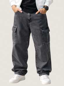 Cargo Pants Graphite Side Pocket Street Urban Street Style Streetwear Faded Graphite Gray - Xám than chì - Xem 1