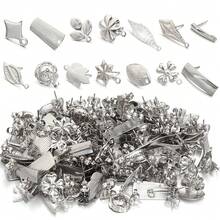 10个/包 不锈钢叶子、树、三叶草、菱形耳钩，简约时尚不褪色耳环配件，DIY珠宝制作耳环组件 - 附吊耳釘 - 查看 7