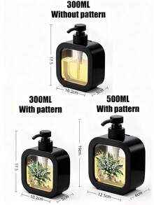 创意花卉设计可重复灌装按压瓶，适用于浴室，保湿洗手液分配器，浪漫花卉主题，浴室和厨房必备，百合花谷花束，优雅丝带，黑色背景 - 清新美丽的设计，适合水槽装饰，塑料材质，适用于洗手液、沐浴露、乳液等，创意乳液瓶，乳液分配器，分配器，浴室 - 彩色 - 查看 10