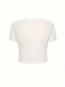 1pc Women's Y2K Retro Spice S Inspired Graphic T-Shirt - Short Sleeve Cropped Top With Spice S Print, Casual Birthday Party Outfit, Nostalgic 90s P - 白色 - 查看 2