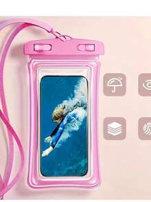 2pcs Waterproof Luminous Phone Pouch, Touch Screen, Suitable For Swimming, Beach, Diving, Transparent Waterproof Phone Case - Multicolor - View 1