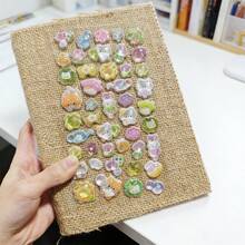 1张卡通水晶浮雕贴纸，混色树脂自粘贴纸，适用于DIY装饰日记本、手机壳、笔记本 - 一次性随机贴纸 - 彩色 - 查看 8