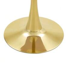 Table d'appoint ronde de 60 cm / petite table à manger en MDF : plateau réalisé avec une technologie de thermoformage de haute qualité, aspect grain blanc, pied de support doré – parfait pour les espaces de vie européens. - Noir - Voir 6
