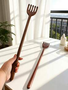 1支加长天然檀香木刮痧棒，简约木质设计，光滑抛光按摩刮痧板，适合日常使用和送礼，四季皆宜。 - 長手柄 - 查看 9