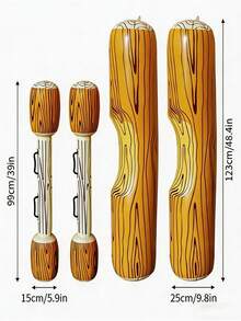 1/2/4pcs Inflatable Water Shooting Sticks, Wooden Grain Design, With Handle, Made Of PVC, Suitable For Water Games, Swimming Pool, Beach, Party, Inflatable Swimming Ring, Inflatable Buoy, Swimming Pool Floating Objects, Add Fun, Air Pump Needed Separately - Multicolor - View 12