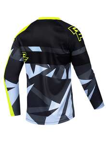TELEYI Men's Long Sleeve Cycling Jersey, Moisture-Wicking Mountain Bike Riding Shirt Suitable For Downhill Riding And Racing, Casual Wear For Spring Vacation, Excellent Gift, Black Spring Sports - Black - View 2