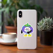 100pcs Hand-Drawn Colorful Fruit & Vegetable Expression Stickers, Waterproof Decorative Stickers For Water Bottles, Phones, Wholesale - Multicolor - View 5