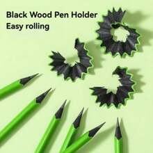 5/10/20支装三角绿杆黑木HB铅笔，经久耐用，适用于素描、绘画、学生书写练习、办公标记 - 三角桿HB鉛筆5支 - 查看 4