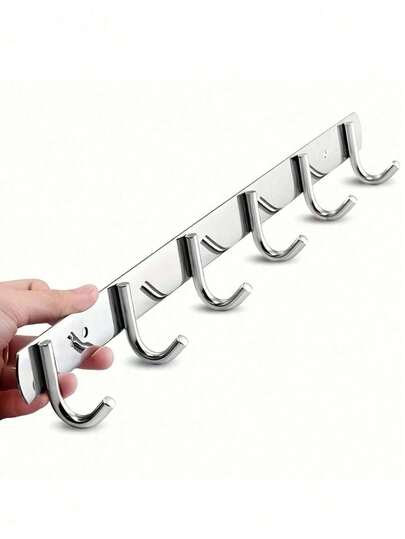 1 pieza Gancho de ropa montado en la pared de acero inoxidable 304, adecuado para cocina, baño, abrigos, ganchos para toallas, toallas de baño y ganchos para utensilios de cocina