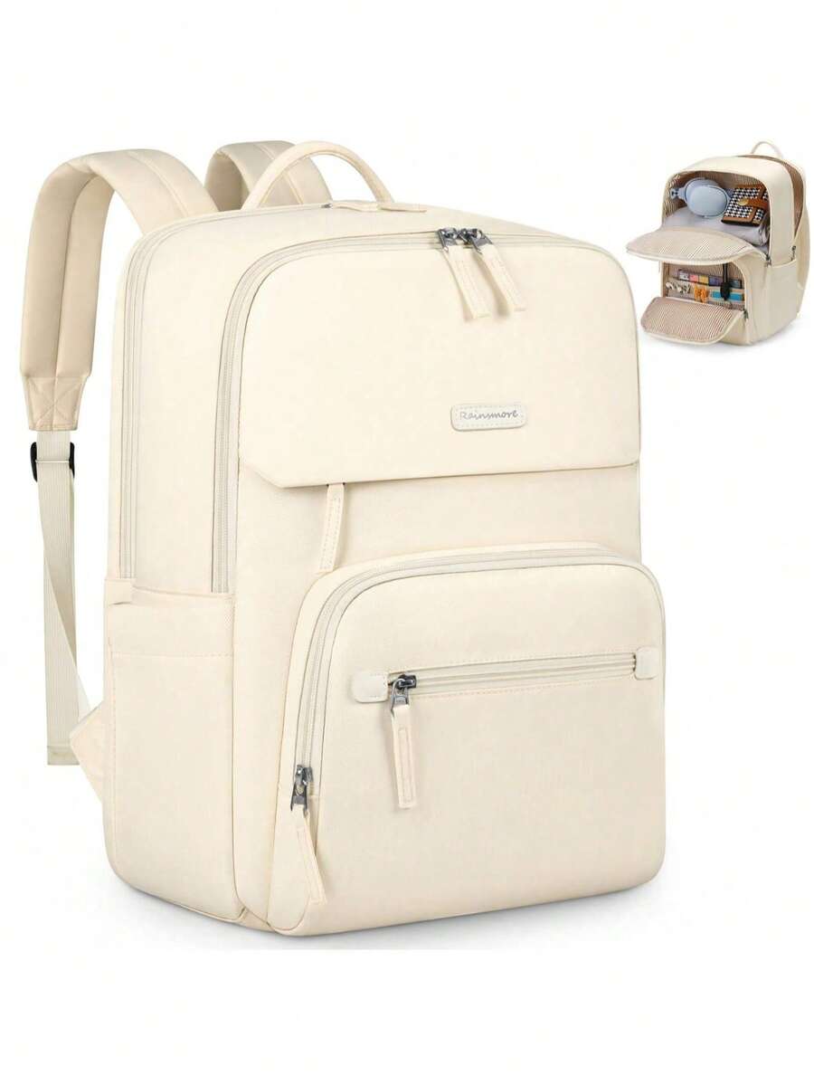 Backpacks For Women 15.6 Inches Waterproof Laptop Backpack Women's Backpack For University, Work, Travel, Beige - Multicolor - View 1