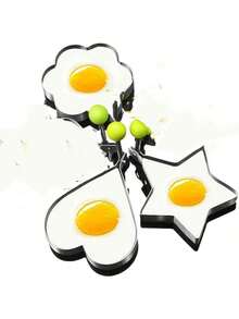 Thick Stainless Steel Heart-Shaped Egg Mold, Creative Egg Ring Mold For Frying & Boiling Eggs - Multicolor - View 16