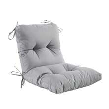 Cojín copetudo para silla de asiento y respaldo para interiores y exteriores cojín de mimbre para todo tipo de clima con lazos para muebles de patio gris - Gris - Ver 1