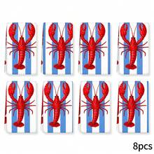 2pcs Striped Towels, Lobster & Sardine Printed Dish Cloths, Super Absorbent Microfiber Decorative Towels, Suitable For Holiday Decoration, Cooking, Baking, Housewarming Gifts And Cleaning Supplies, Applicable To Kitchen, Bathroom, Toilet - Multicolor - View 20