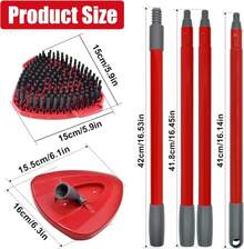 Hezane Mop Handle For Ocedar, Scrub Brush And Spin Mop Base Compatible With O Cedar EasyWring 1 Tank Spin Mop,4-Section Spin Mop Handles And Base For EasyWring Spin Mop - Màu A - Xem 2