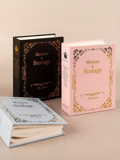 6 Stücke Neues Fotoalbum mit 100 Seiten zum Einstecken, klassischer europäischer Stil mit goldfarbenem Einband, geeignet zum Aufbewahren von Fotos, ideal als Familiengeschenk, Geburtstagsgeschenk und Abschlussfeier Foto