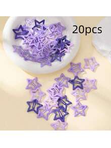 20pcs Star Shaped Hair Clips, Suitable For Daily Wear,Summer,Holiday,Travel, Head Accessories,Festival,Party - Purple - View 3