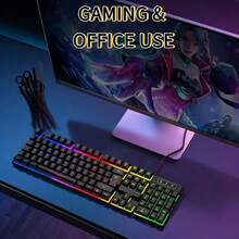 Wired Gaming Keyboard, 104-Key Full-Size, With Anti-Ghosting And Multimedia Keys, LED Backlit Keyboard Suitable For PCs, Laptops, Desktops, Gaming, Or Office Use. - Xem 7