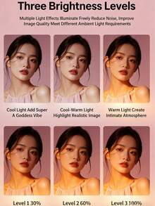 1pc 3-In-1 Magnetic Selfie Light, Magnetic Selfie Fill Light, Phone Mirror Selfie Light, 360° LED Selfie Ring Light With Sticky Ring, Portable Pocket Light, Makeup Mirror, Phone Holder, 3 Brightness Levels, Rechargeable, Suitable For Photography/Vlog/Makeup/Video Calls, Gift For Friends And Family (1pc/Ring, Square, Minimalist Style) Magnetic Fill Light - Multicolor - View 8