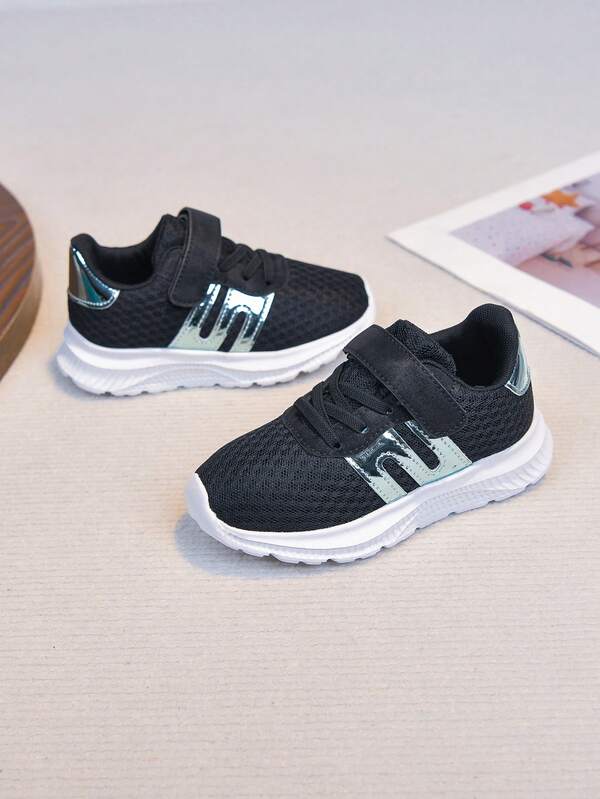 1 paire de chaussures de sport décontracté, en tissu de maille respirant, fermeture confortable et à la mode à boucle et crochet, convient aux enfants pour toutes les saisons, nouveau style printemps/été