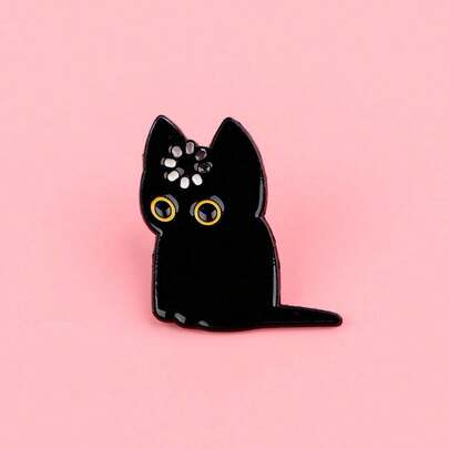 1PC Cat Enamel Brooch, Lapel Pin Badge, Backpack Decoration, Women Fashion Jewelry Accessory