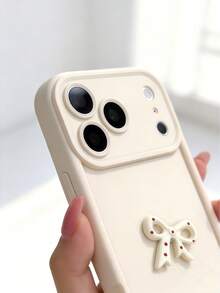 1个可爱波点蝴蝶结眼睛造型磨砂手机壳，兼容 7/8/X/XR/XS Max/11/12/13/14/15/16/17 Pro Max、A14/A15/A16/A17/A04/A05/A06/A07/A54/A55/A56/A57/A34/A35A/36/A37/S26/S26 Plus/S26 Ultra、Transsion SMART7/8、G05、荣耀400/400 Pro/400 Lite - 天眼白色 - 查看 2