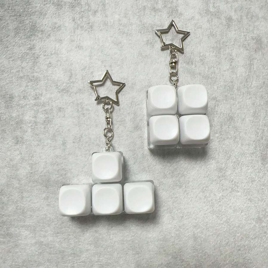 Multi-Key Press Portable Keyboard Clicker Keychain, Adult Focus Relaxation Stress Relief Desktop Toy, Ideal Gift - Multicolor - View 1