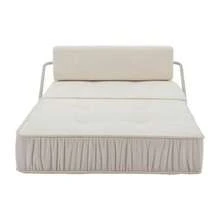 White Folding Sofa Bed, Futon Sofa Bed, Convertible Armchair, Floor Sofa And Mattress For Living Room, Guest Room, Home Office, Apartment, Small Space, Removable Back Cushion - White - View 10