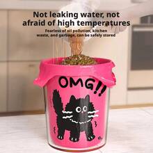 100个/包 粉色可爱黑猫抽绳垃圾袋，加厚耐用防撕裂易拉式家用垃圾袋 - A - 查看 5