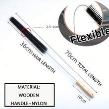 1 Piece Of Washer & Dryer Vent Cleaning Brush With A Long Flexible Rod And Spiral Bristles - Collect Dust, Remove Detergent Residue, Prevent Blockage, Maintain Equipment Efficiency, Washing Machine Cleaning Tool, Tidy Up The Lint Trap, Ergonomic Handle Design, Sturdy Handle Structure - 黑色-1pc - 查看 3