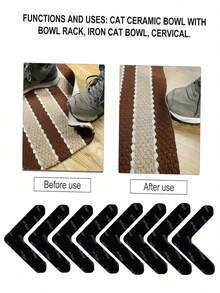 12pcs Carpet Anti-Slip Grippers, Double-Sided Adhesive Non-Slip Design, Residue-Free And Reusable Carpet Tape For Hardwood Floors And Tiles - A - View 3